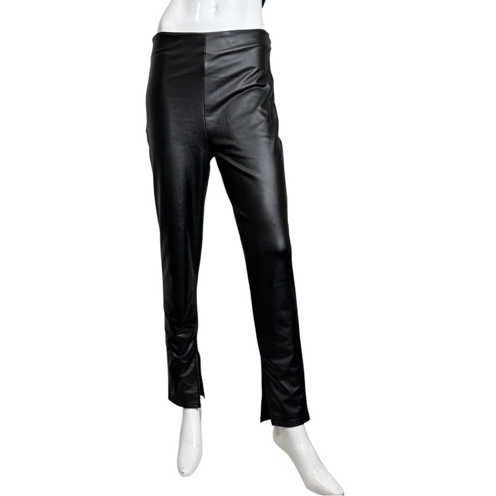 🤑 5/$25 SHEIN Black Shinny Skinny High-Waisted Faux Leather Pants